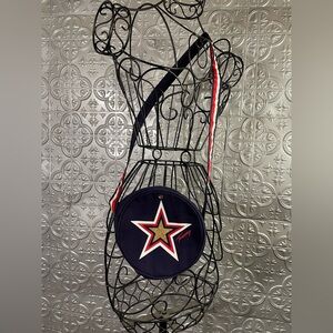 TOMMY HILFIGER mini bag Navy Printed crossbody purse Handbag y2k 90s